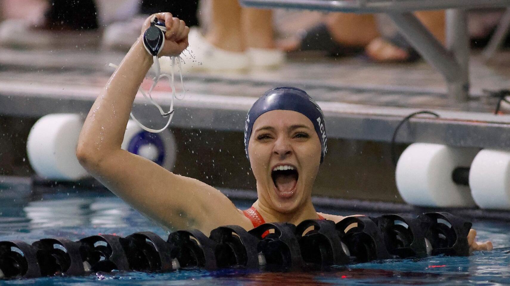 Ackley's record-setting backstroke win helps Timberland retain GAC South title
